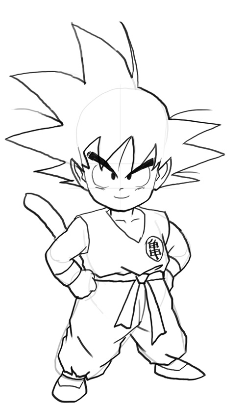 500x827 How To Draw Kid Goku