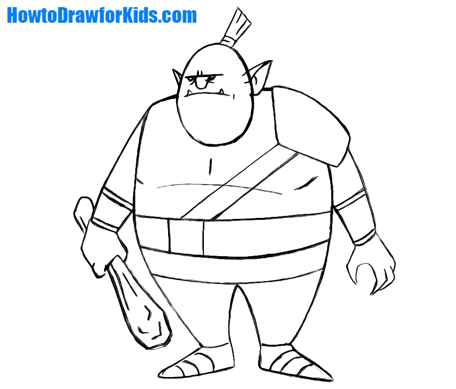917x782 How To Draw An Orc For Kids Howtodrawforkids