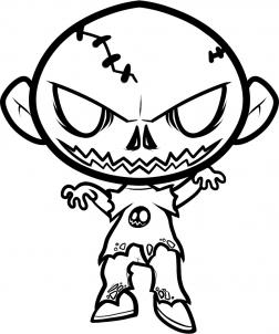 252x302 How To Draw A Halloween Zombie, Halloween Zombie, Step By Step