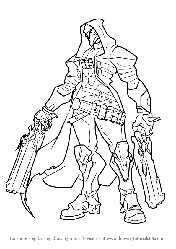 596x843 Learn How To Draw Reaper From Overwatch (Overwatch) Step By Step