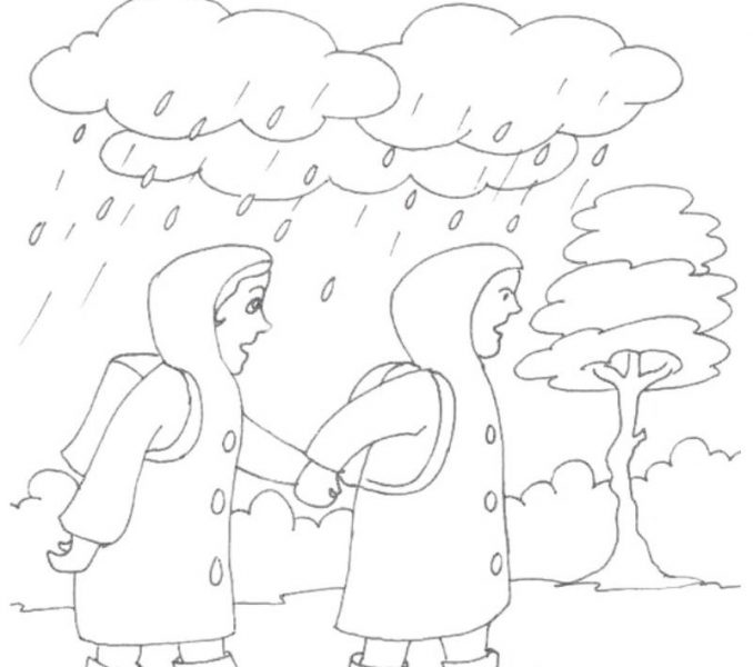 678x600 Rainy Season Drawing For Kids Kids Coloring