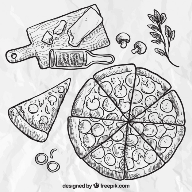 626x626 Hand Drawn Pizza Vector Free Download