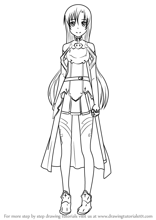598x844 Learn How To Draw Asuna From Sword Art Online (Sword Art Online