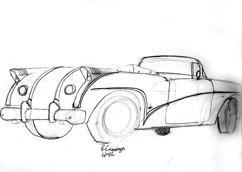 842x597 Ron Grosinger's Occasional Car Drawings Drawing Cars