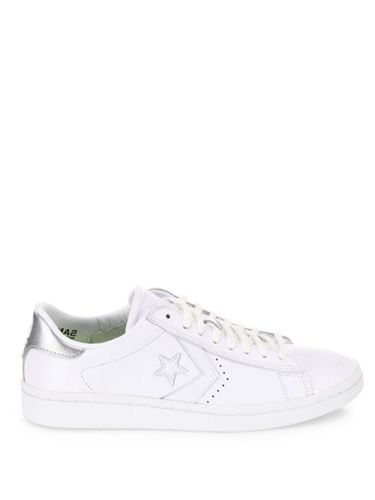 375x500 Converse Chuck Taylor Pro Leather Lp Ox Sneakers White Silver