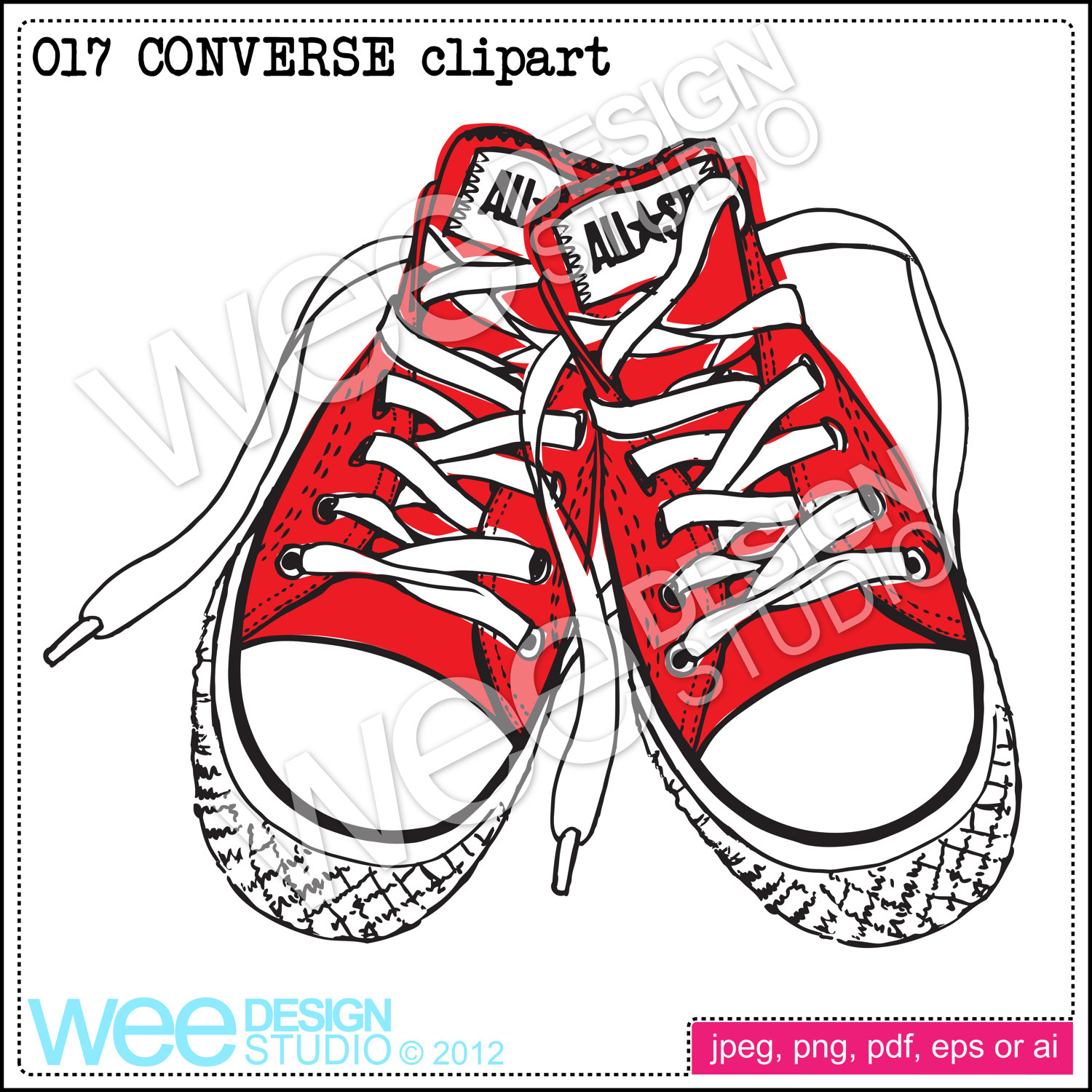 1500x1500 Converse Sneakers Digital Clipart Sketch