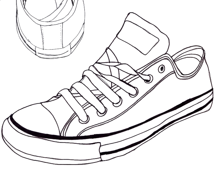 738x581 Converse Sneaker Line Art Converse Drawing 1 By The Haunted
