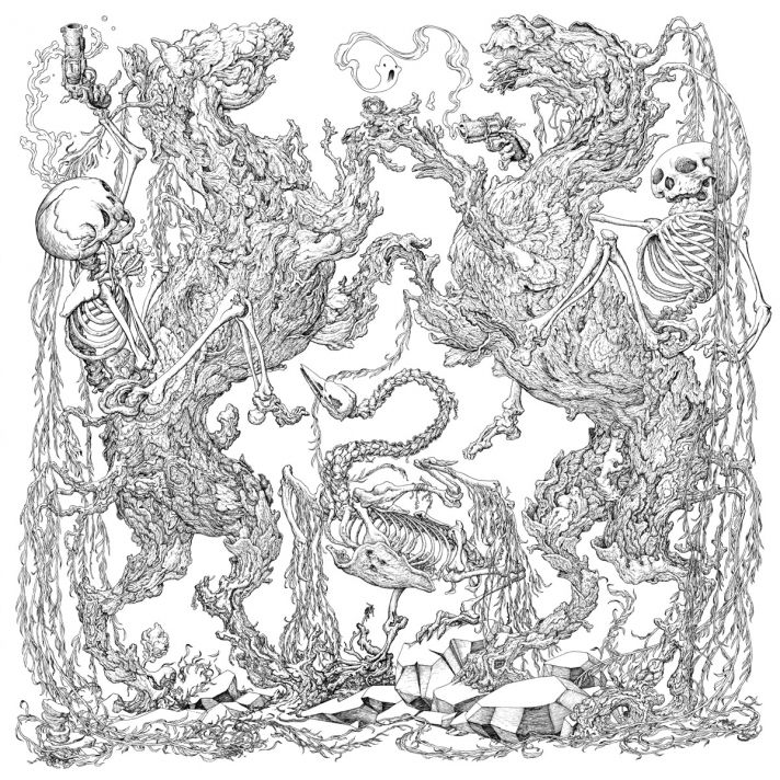 712x712 James Jean Duelists Drawing, Ink On Printmaking Paper, 30 X 30