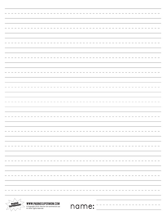 578x748 Printable Primary Lined Paper
