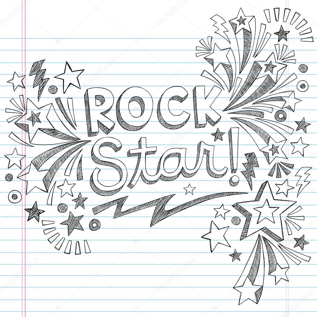 1024x1024 Rock Star Music Back To School Sketchy Notebook Doodles With Music