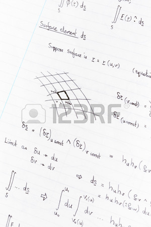 300x450 Surface Integration Equations And Diagram For Physics Handwritten