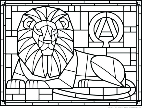 580x440 Stain Glass Coloring Pages Stained Glass Christmas Ornaments