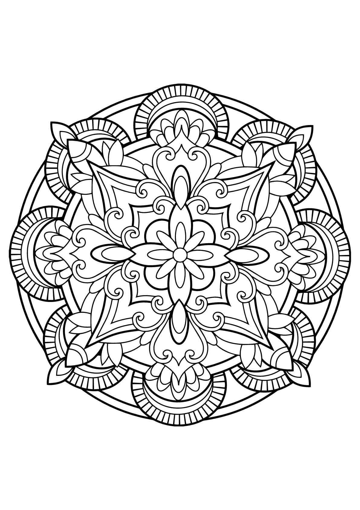 1191x1684 Coloring Mandala From Free Coloring Book For Adults Books Grown