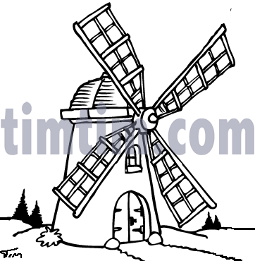 362x370 Free Drawing Of A Dutch Windmill Bw2 From The Category Holidays