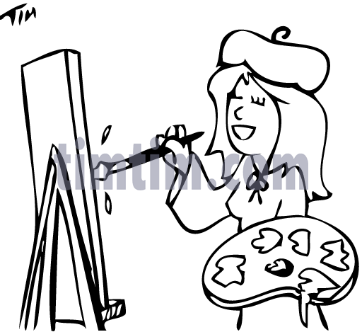 512x469 Free Drawing Of Artist Lady Bw From The Category Art Amp Drawing