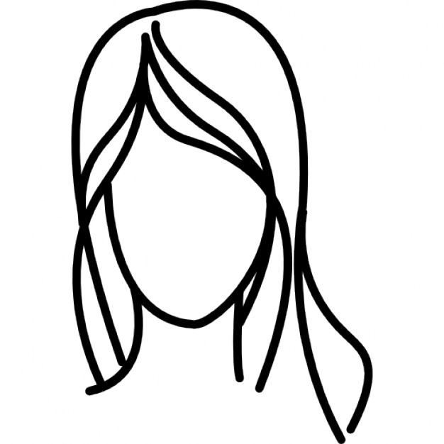 626x626 Female With Long Wavy Hair Outline Icons Free Download