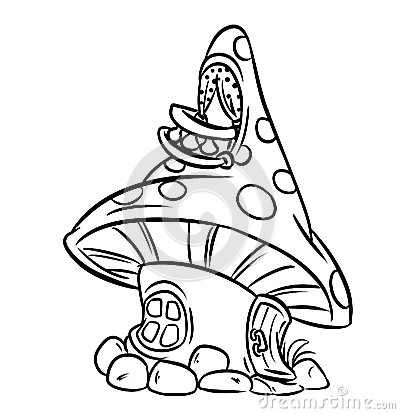 400x414 Coloring Pages Mushroom House By Catherine Chernyakova, Via