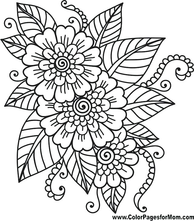 640x732 Coloring Pages Flowers Good Adult Coloring Pages Flowers
