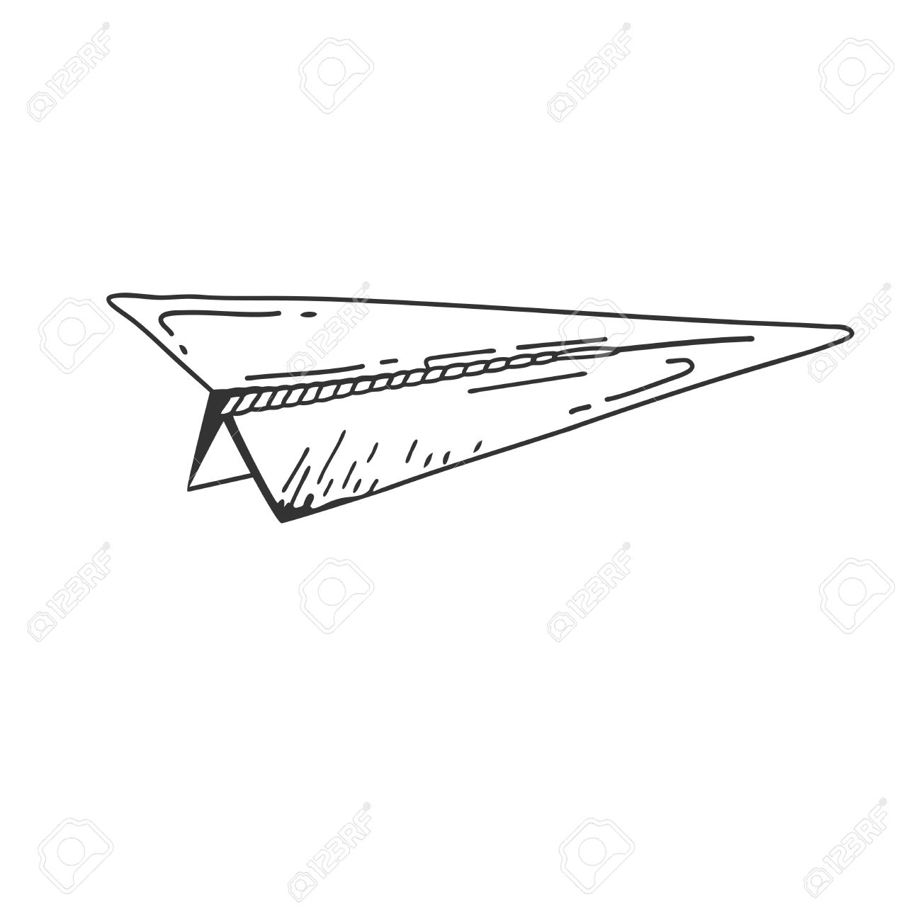 1300x1300 Airplane Symbol. Doodle Style Paper Airplane Icon. Hand Drawn