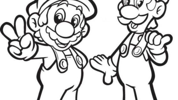 570x320 Mario And Luigi Drawing Paper Mario And Luigi Coloring Page Free