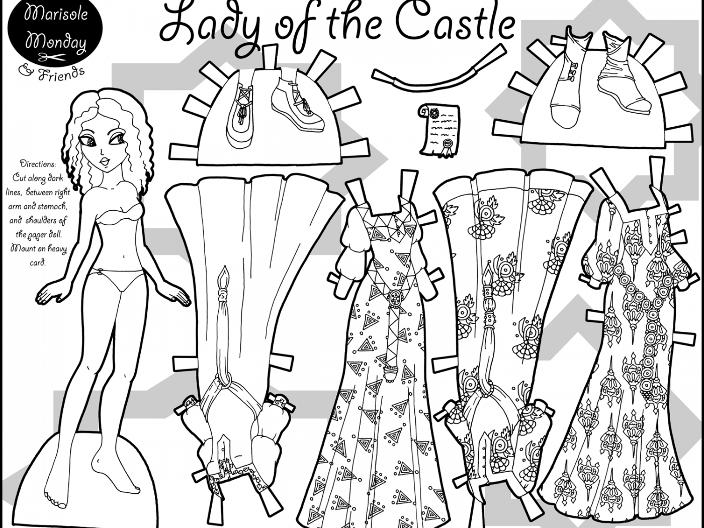 1400x1050 Spikes Pleats Punk Fashion Paper Doll Coloring Pages Printable