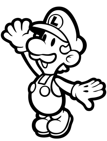 364x480 Paper Luigi Coloring Page Free Printable Coloring Pages