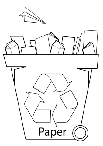 339x480 Paper Recycling Bin Coloring Page Free Printable Coloring Pages