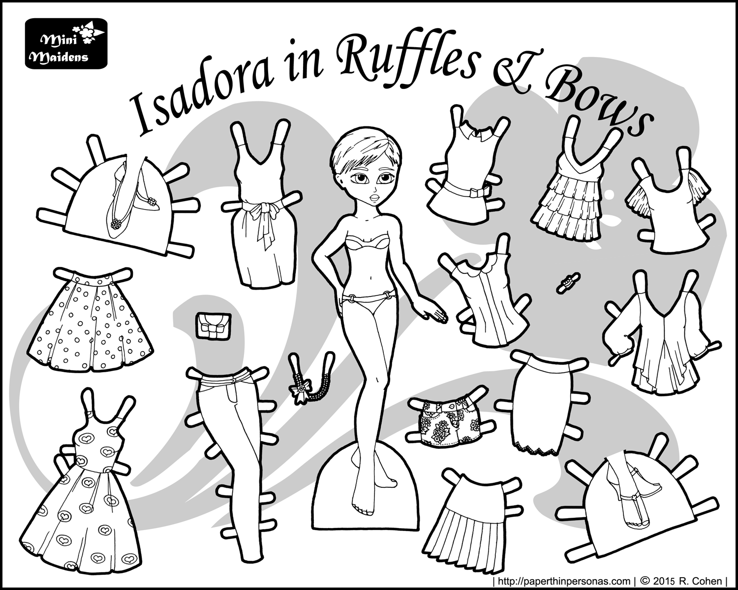 1500x1200 Printable Paper Doll Isadora In Ruffles Printable Paper, Dolls