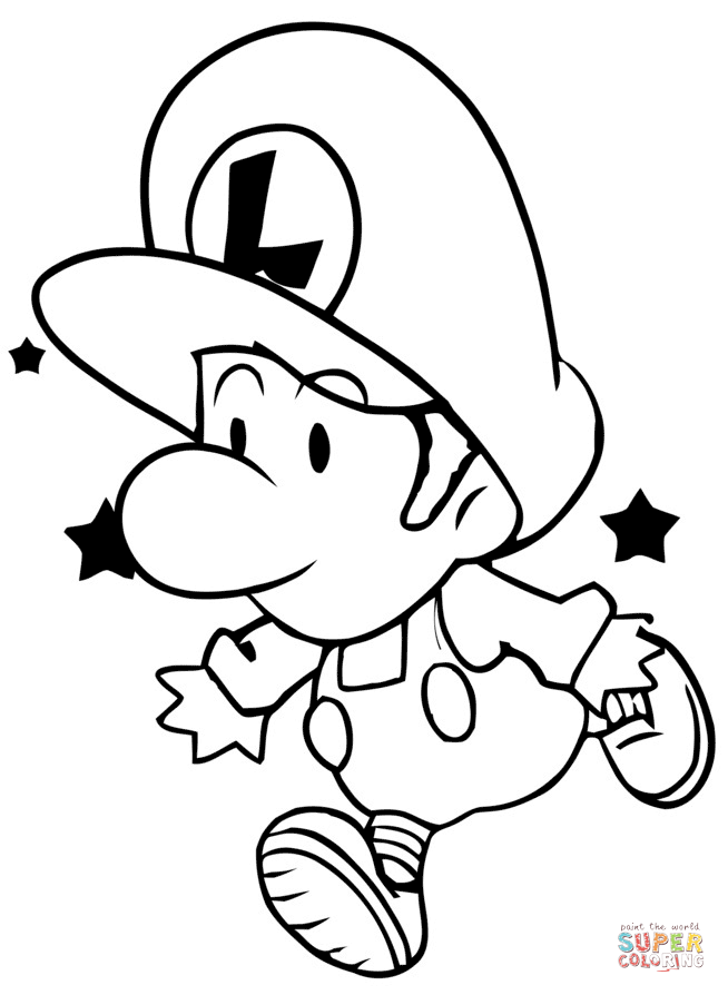 654x894 Baby Luigi Coloring Page Free Printable Coloring Pages