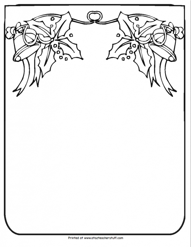 791x1024 Christmas Border Writing Paper A To Z Teacher Stuff Printable