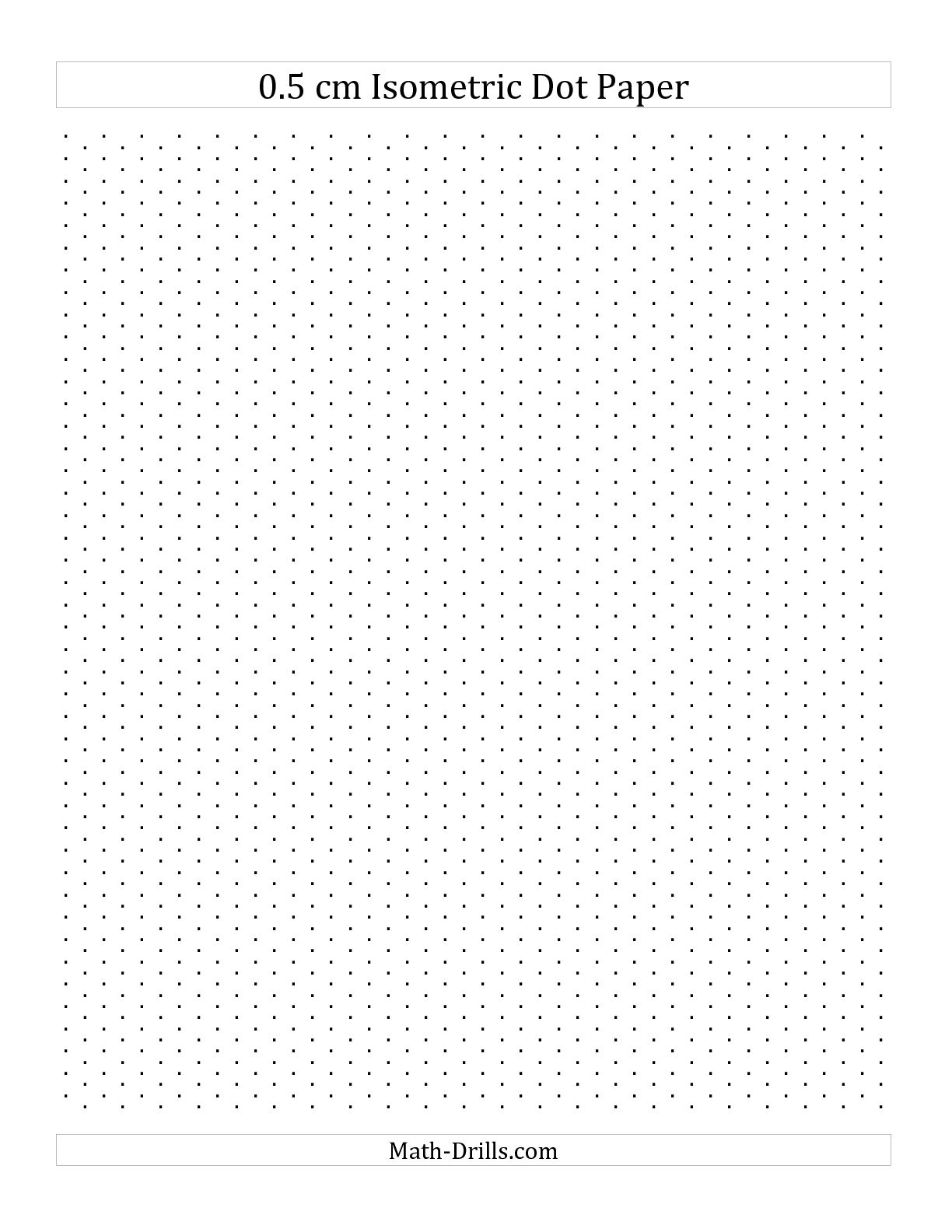 1224x1584 The 0.5 Cm Isometric Dot Paper (Portrait) (A) Math Worksheet