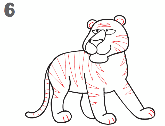 640x490 How To Draw A Tiger