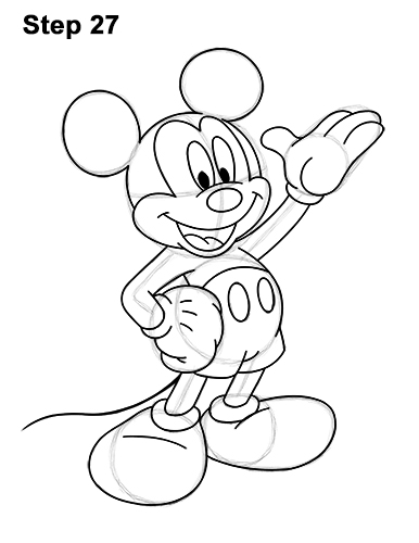 386x500 How To Draw Mickey Mouse (Full Body)