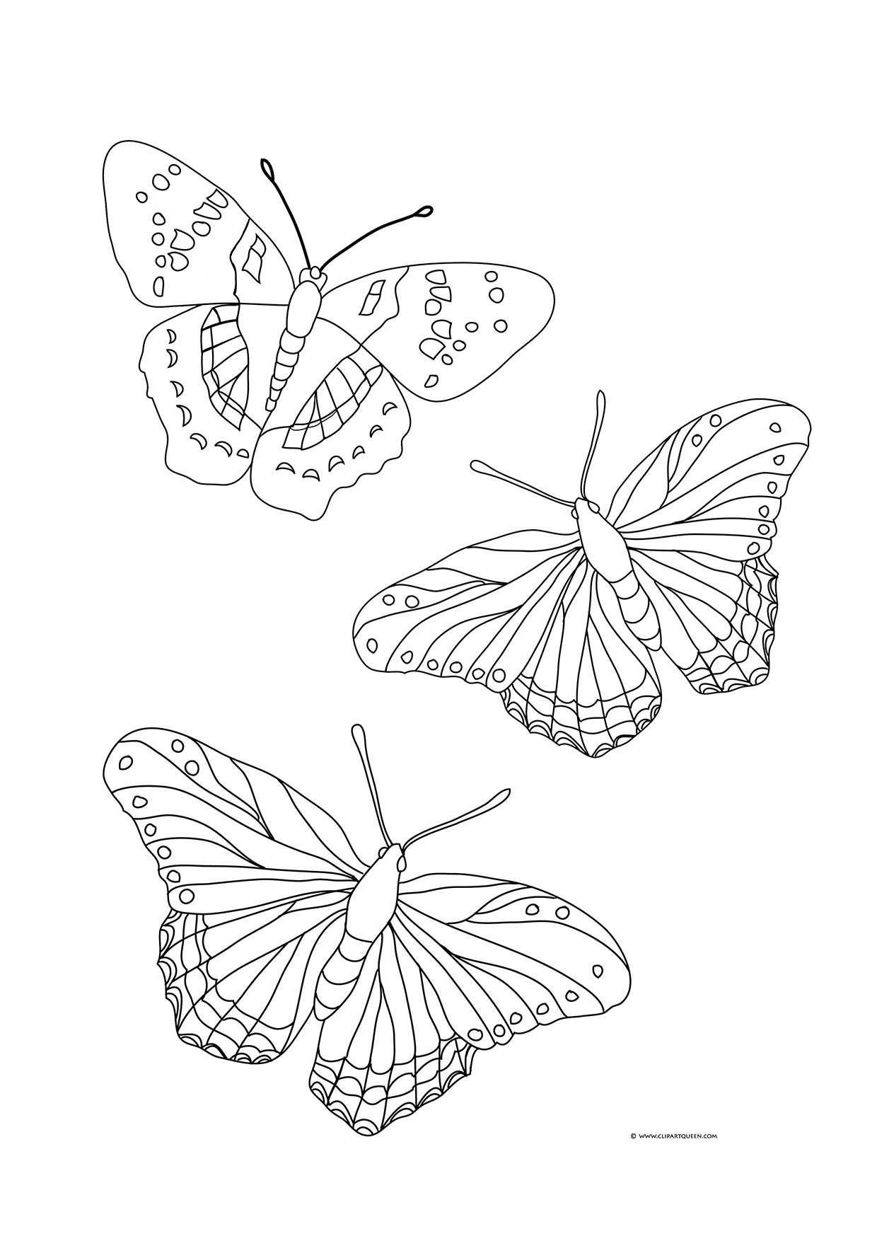 1240x1754 Coloring Pages Draw Butterflies