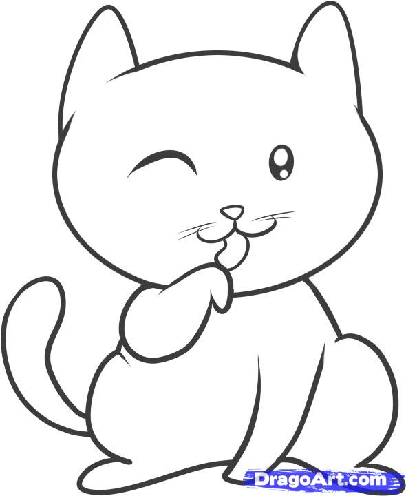 590x720 How To Draw A Cat For Kids Step 8 Drawings Drawing