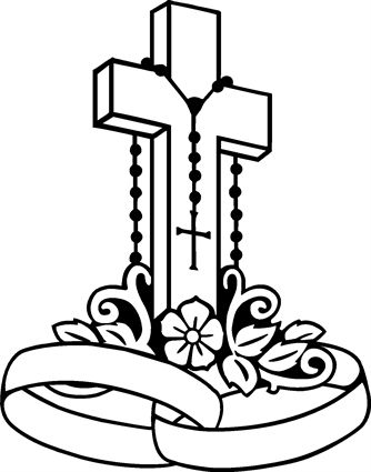334x425 Elegant Drawing Pictures Of Crosses Cross With Flower Drawings