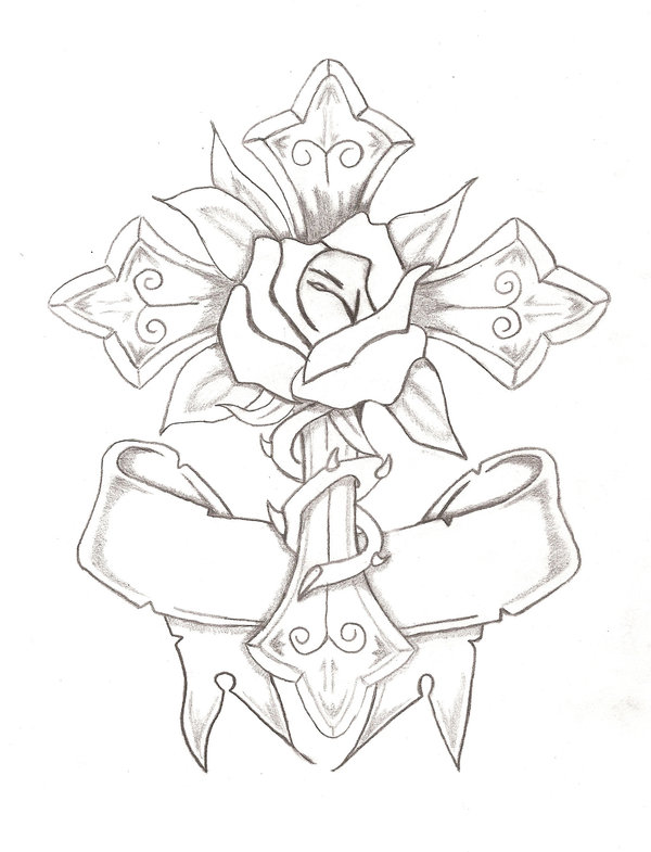 600x785 Rose And Cross By Bubbaion