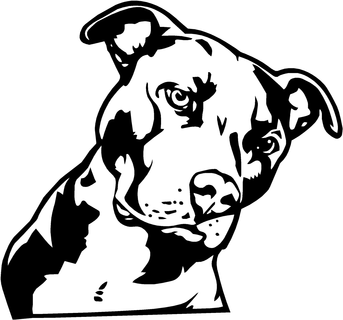 1201x1120 Pitbull Dog Black And White Drawings