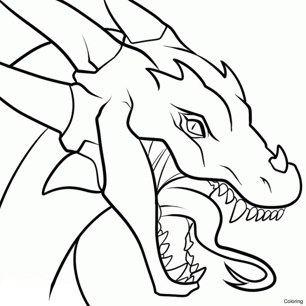 1024x1024 A Drawing Of Dragon How To Draw Step Dragons Drawings By Coloring