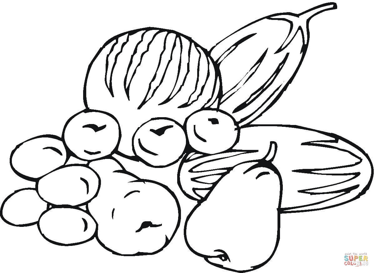 1200x876 Fruits And Vegetables Coloring Page Free Printable Coloring Pages