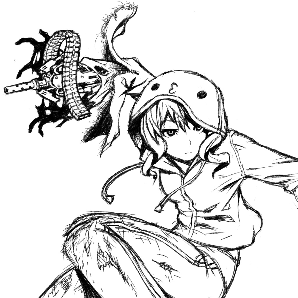 1024x1024 Girl With Gun By Mikeinel