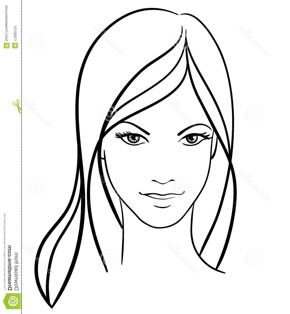1199x1300 Girls Face Simple Drawing