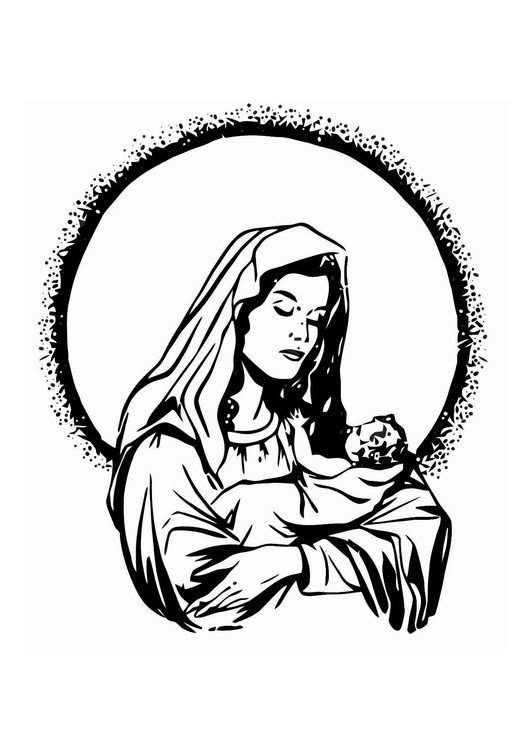 531x750 Coloring Page Maria And Jesus