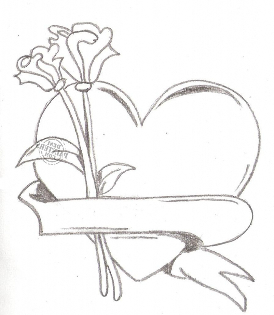 892x1024 Pencil Drawings Of Love Hearts Pencil Sketches Of Love Heart