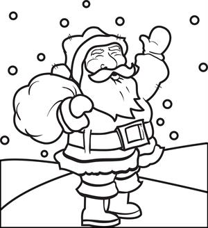 300x328 Free Printable Santa Claus Coloring Page For Kids