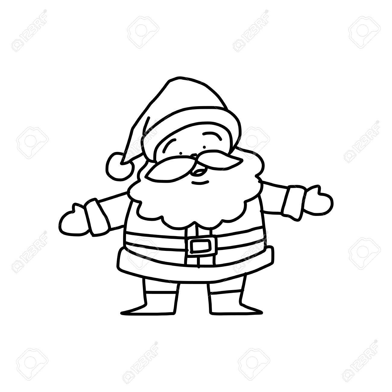 1300x1300 Hand Drawing Cartoon Character Christmas Santa Claus Royalty Free