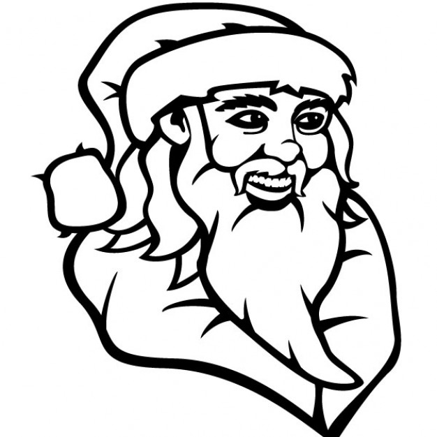 626x626 Santa Claus Drawing In Black And White Vector Free Download