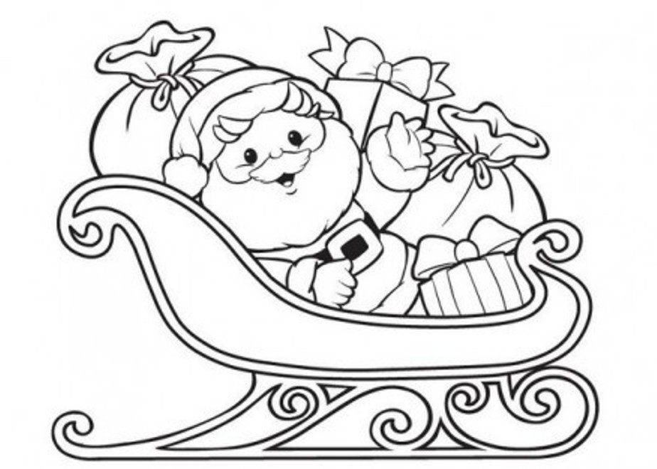 924x660 Santa Claus Coloring Pages On Sleigh