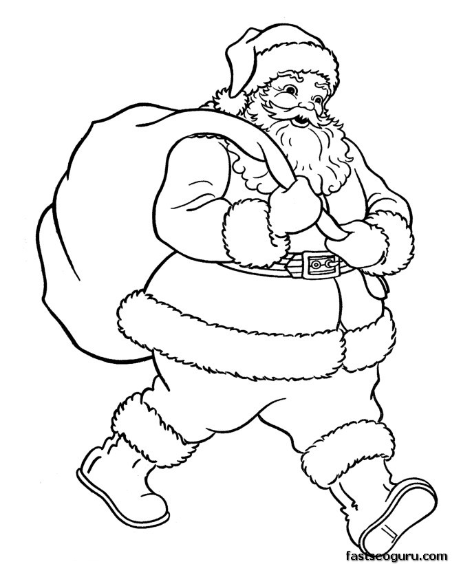 670x820 Christmas Santa Coloring Pages Printable