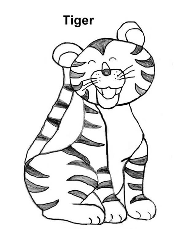 600x776 A Lovely Kids Drawing Of Tiger Coloring Page